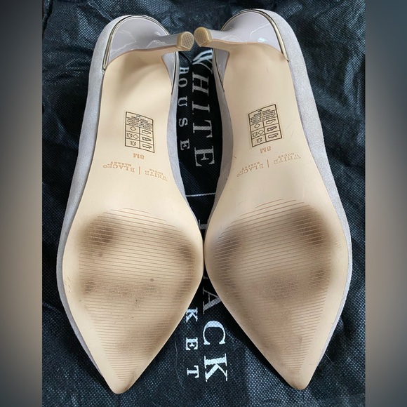 White House Black Market Taupe Suede Heels Sz 8 - Picture 5 of 5